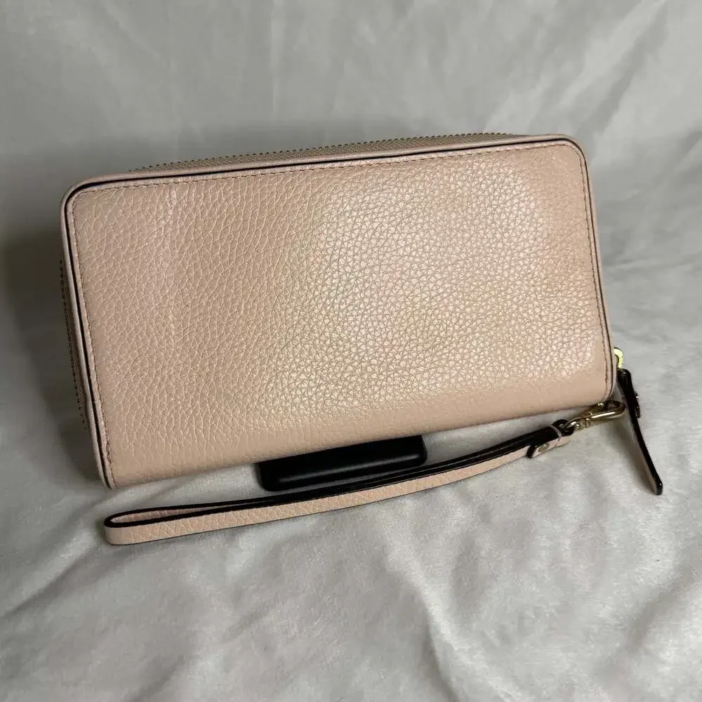 Kate Spade New York Blush Pink Pebble Leather Large Continental Wristlet Wallet